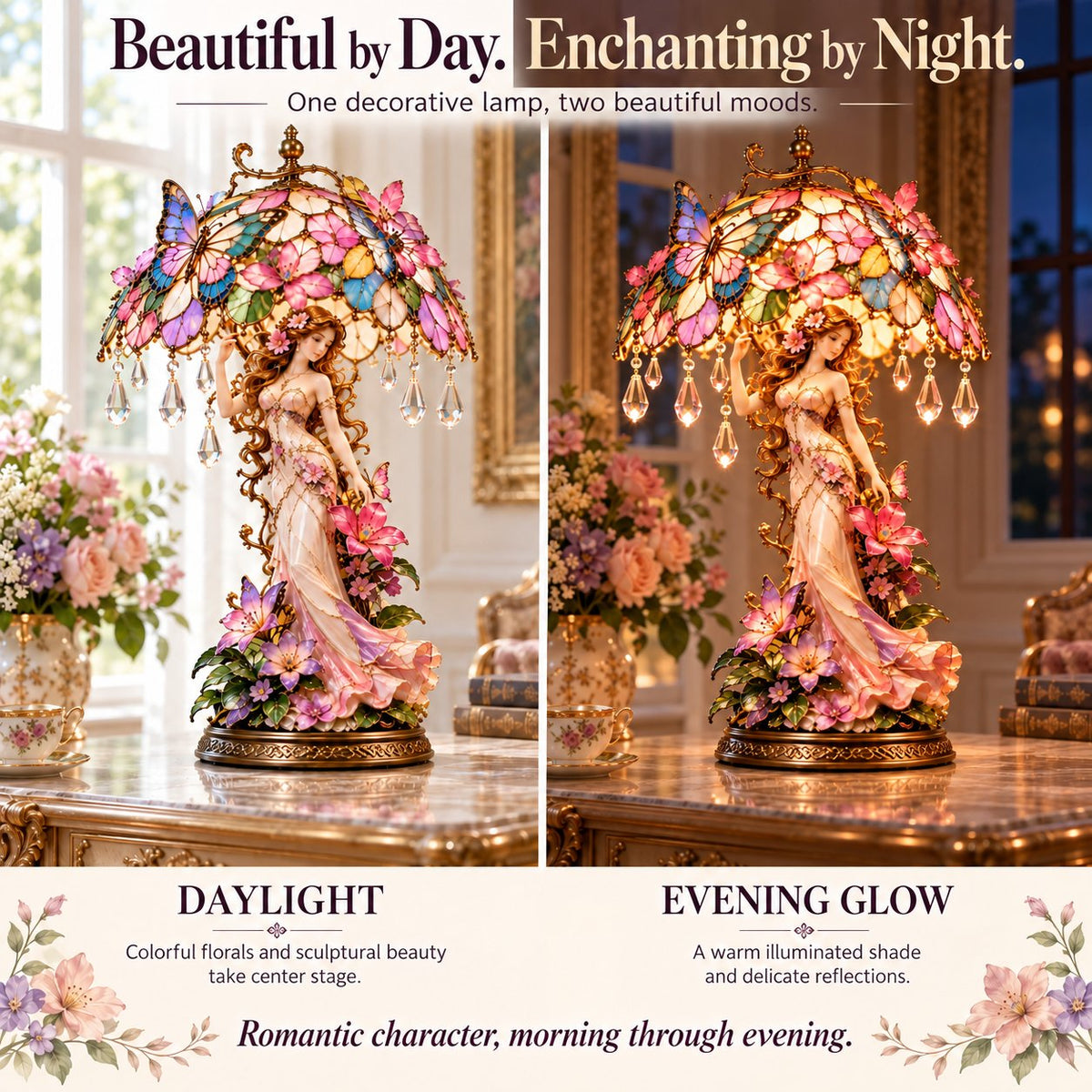 Enchanted Butterfly Garden Table Lamp