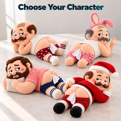 🍑 Cheeky Dudes – Funny Plush Butt Tissue Holder