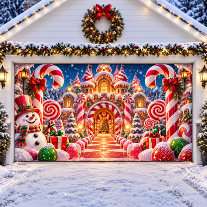 🔥LAST DAY 50% OFF🎄 Christmas Garage Door Cover 🚗✨