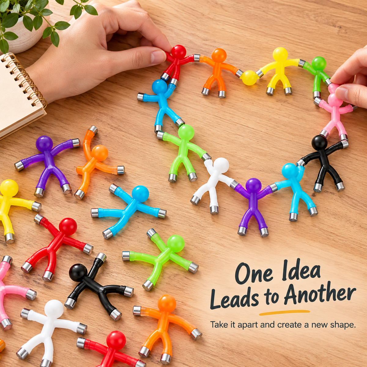🔥LAST DAY 50% OFF🧲🌈 Magic Magnetic Little Friends – 10-Piece Bendable Silicone Figure Toy Set