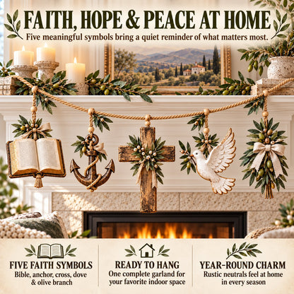 Faith, Hope & Love Christian Symbol Garland
