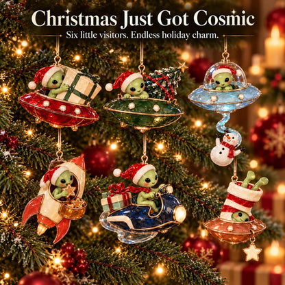 👽🎄 Christmas Alien UFO Ornaments – 6 Cute Cosmic Designs, Unique Christmas Tree Decorations & Holiday Gifts 🚀✨