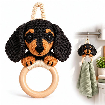 🧶 Sausage Dog Crochet Towel Holder Kit 🐶