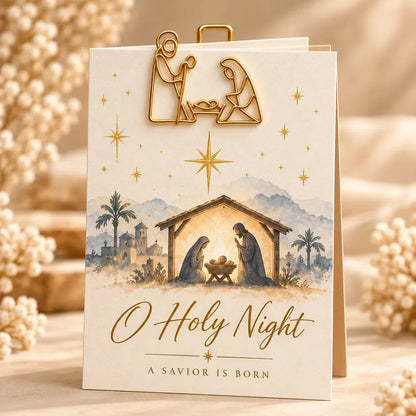✝️Faith-Inspired Christian Greeting Cards with Gold Scripture Paper Clips