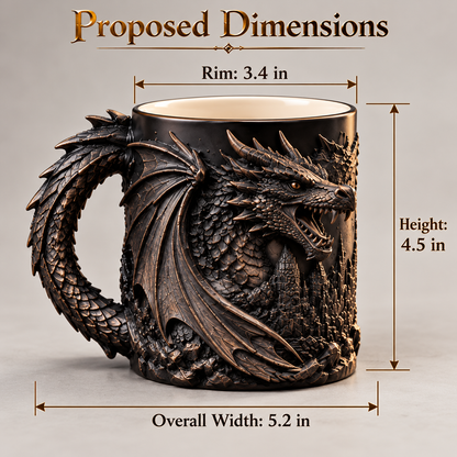 🐉✨  Dragonfire 3D Heat-Reveal Magic Mug | Add a Hot Drink. Awaken the Dragon.🔥
