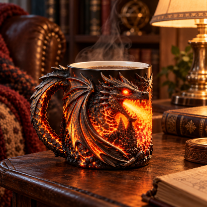 🐉✨  Dragonfire 3D Heat-Reveal Magic Mug | Add a Hot Drink. Awaken the Dragon.🔥