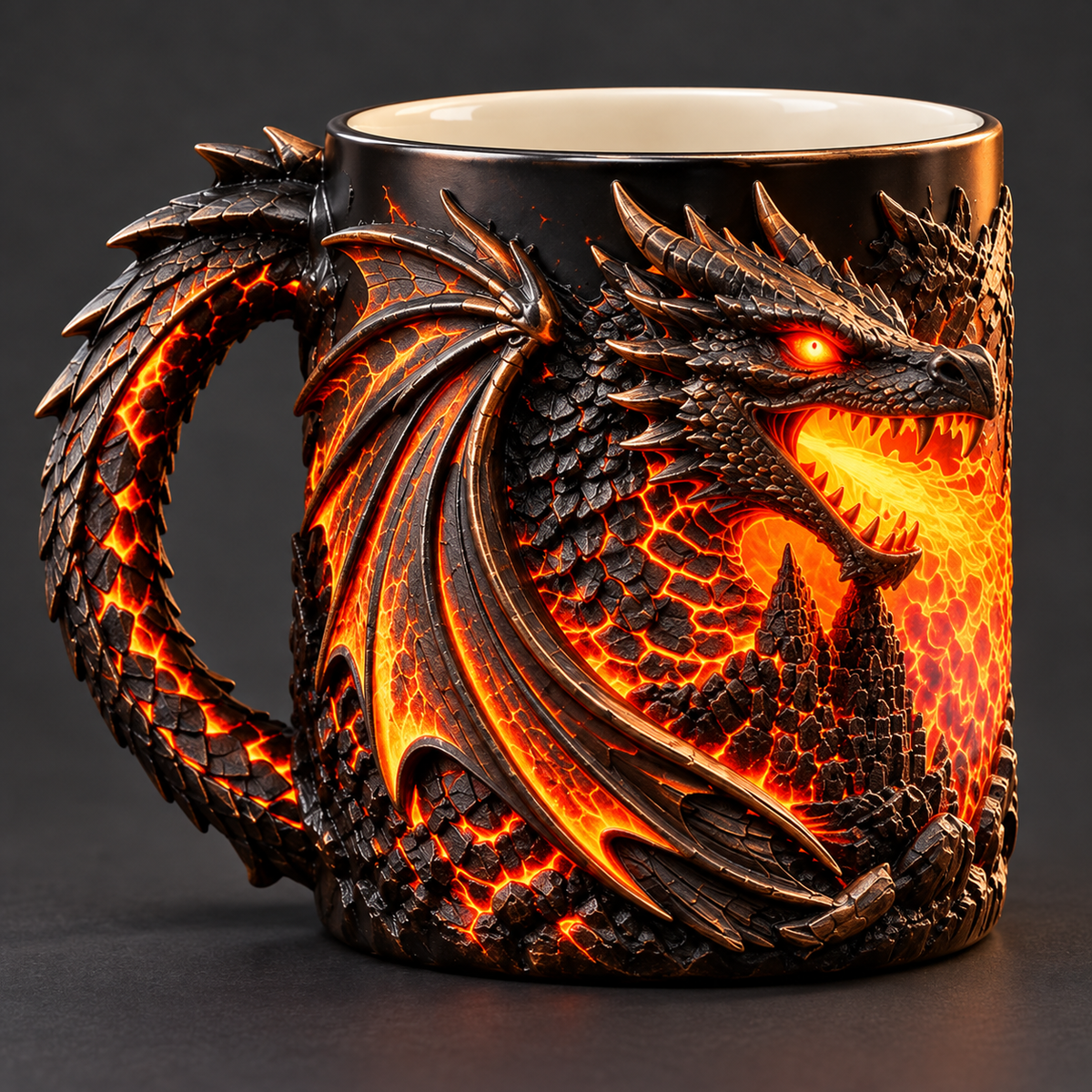🐉✨  Dragonfire 3D Heat-Reveal Magic Mug | Add a Hot Drink. Awaken the Dragon.🔥