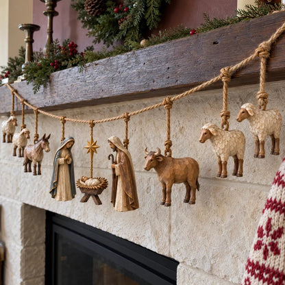 🎄 Bethlehem Blessings™ Wooden Nativity Christmas Garland