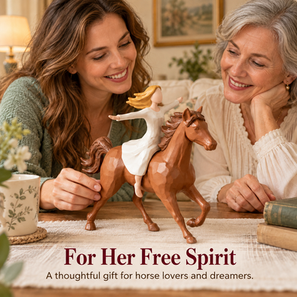 🤎 Forever Free: A Girl and Her Horse Resin Figurine 🐴