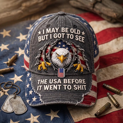 🦅🇺🇸 American Bald Eagle Embroidered Vintage Baseball Cap