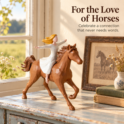 🤎 Forever Free: A Girl and Her Horse Resin Figurine 🐴