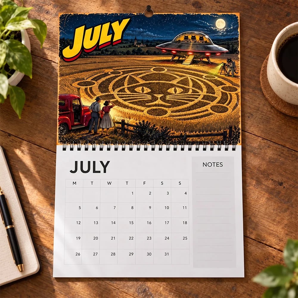 👽🐱 Cosmic Cat Invasion 2027 Calendar – Hilarious Alien Kitty Artwork for Cat Lovers & Sci-Fi Fans 🛸✨