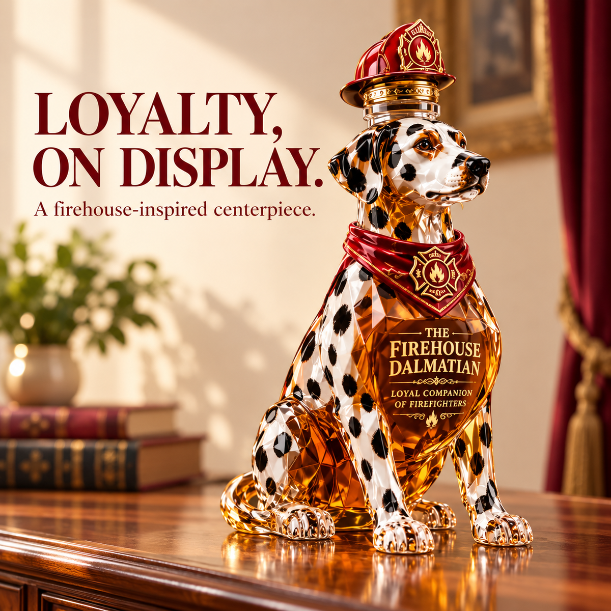 The Firehouse Dalmatian Whiskey Bottle