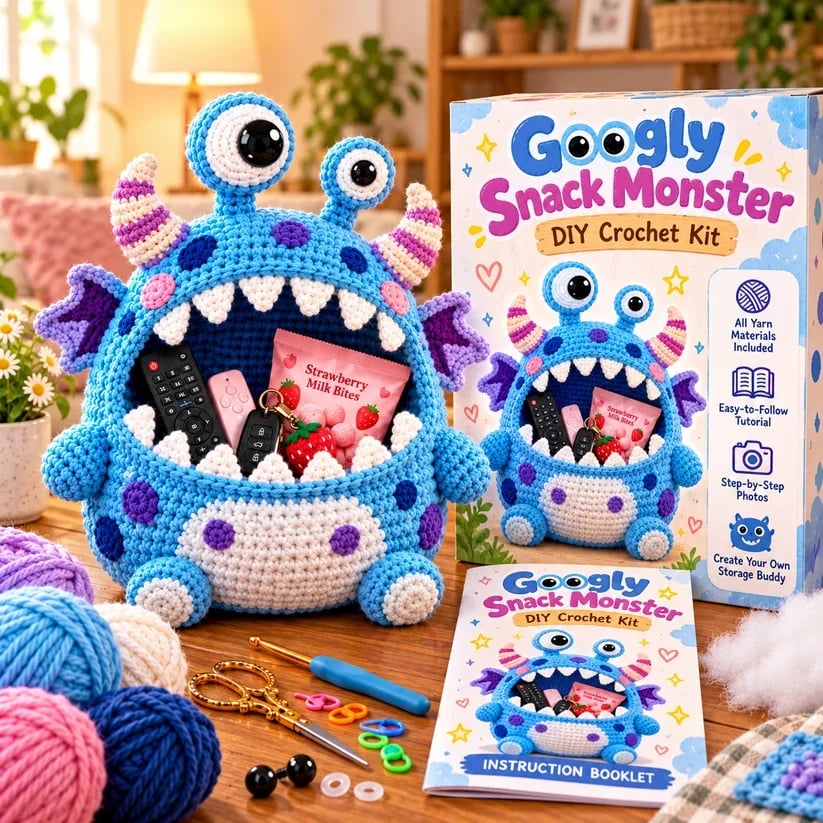 👾🧶Clutter Munchers Hungry Monster DIY Crochet Storage Buddies