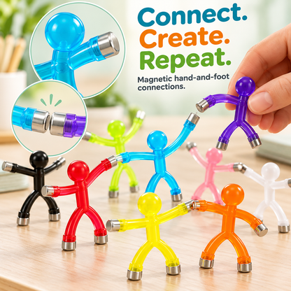 🔥LAST DAY 50% OFF🧲🌈 Magic Magnetic Little Friends – 10-Piece Bendable Silicone Figure Toy Set