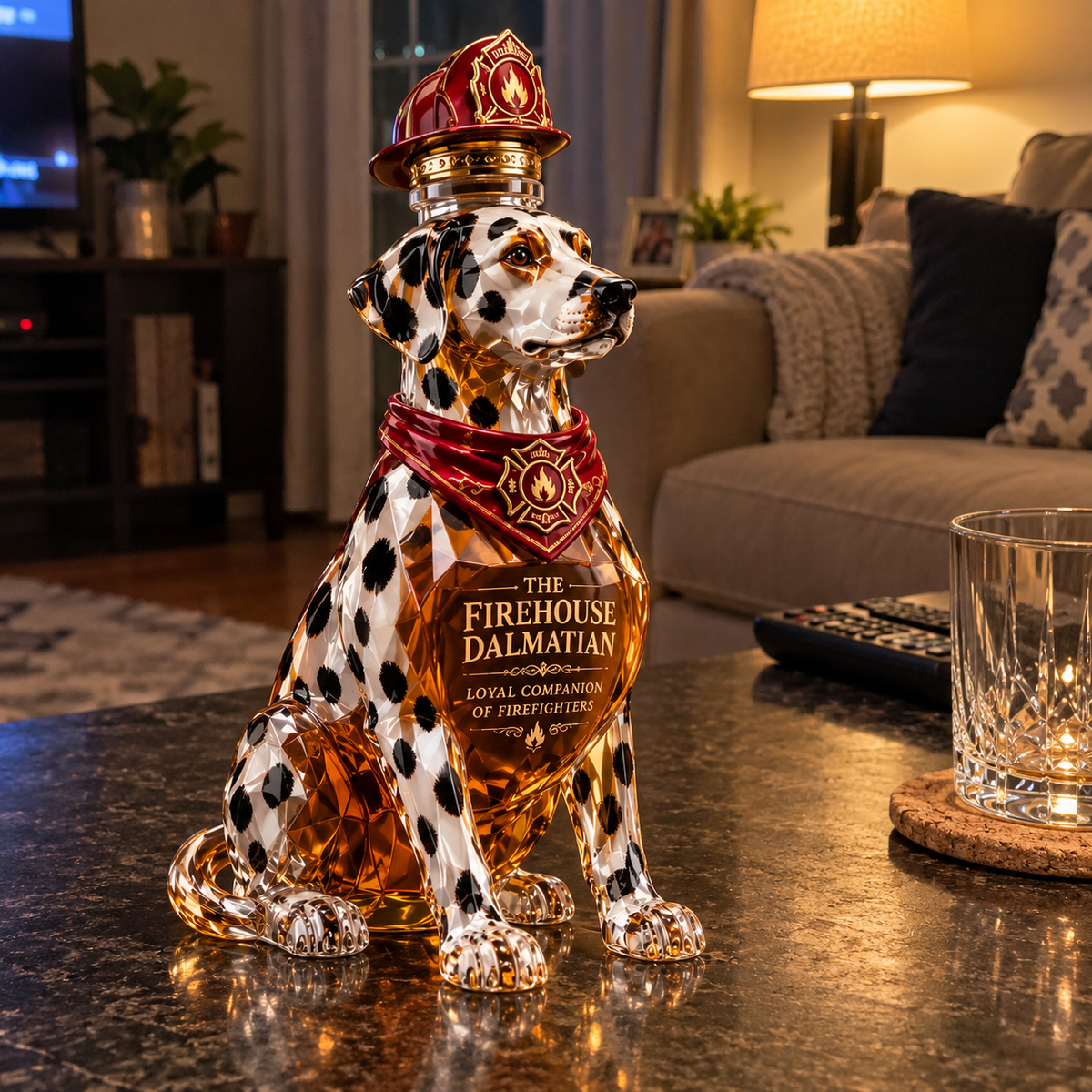 The Firehouse Dalmatian Whiskey Bottle