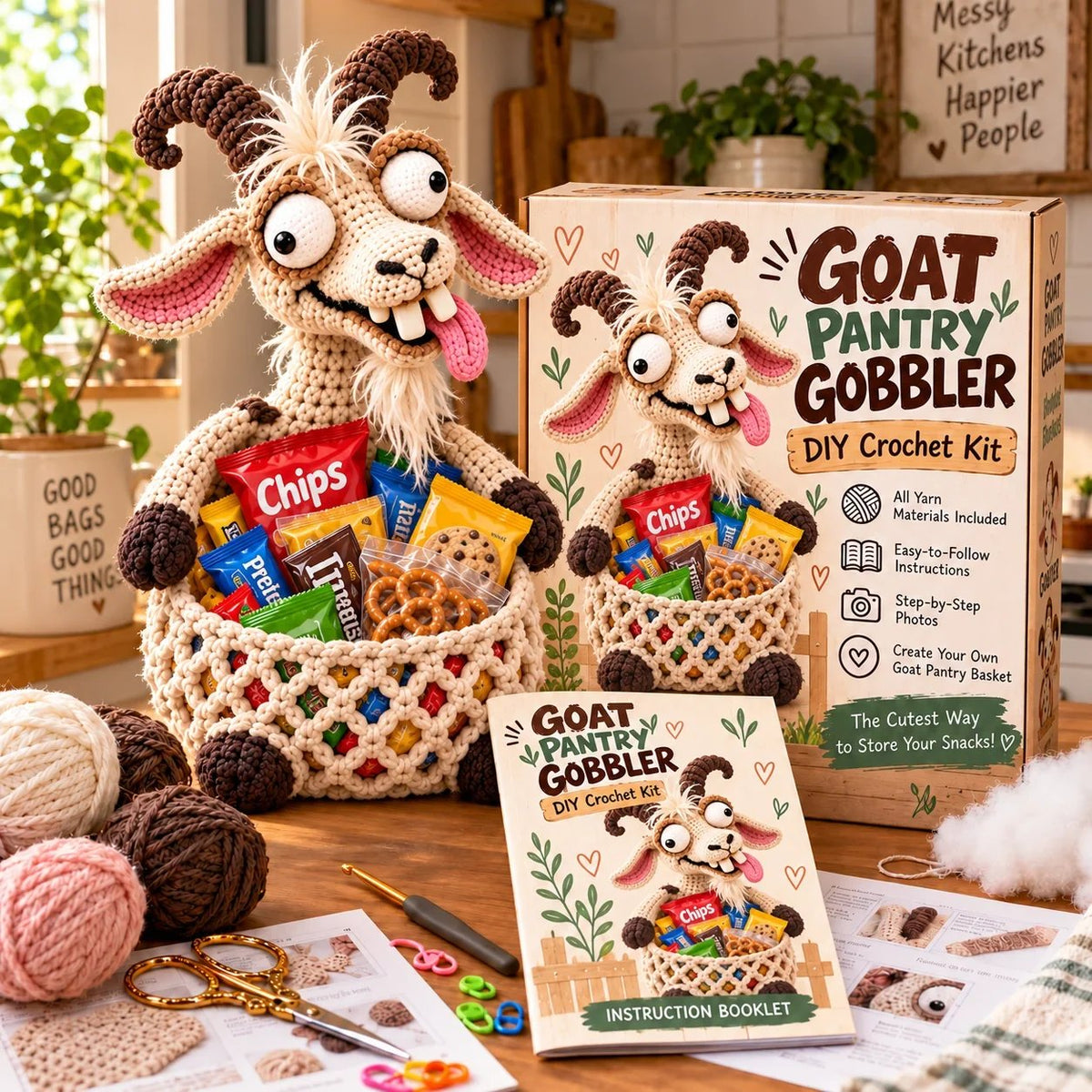 Funny Animal Crochet Snack Basket DIY Kit