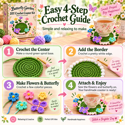 🦋🌸 Butterfly Garden DIY Crochet Kit 🧶
