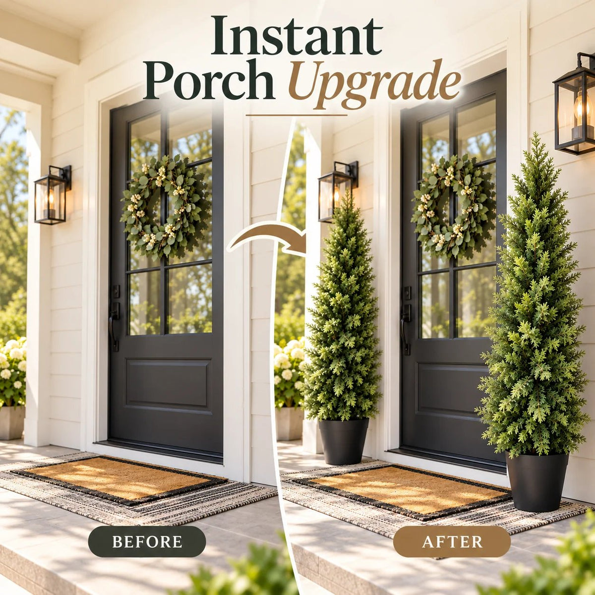 🌿 Luxury Realistic Cypress Topiary Tree – Elegant, Weather-Resistant Outdoor Décor