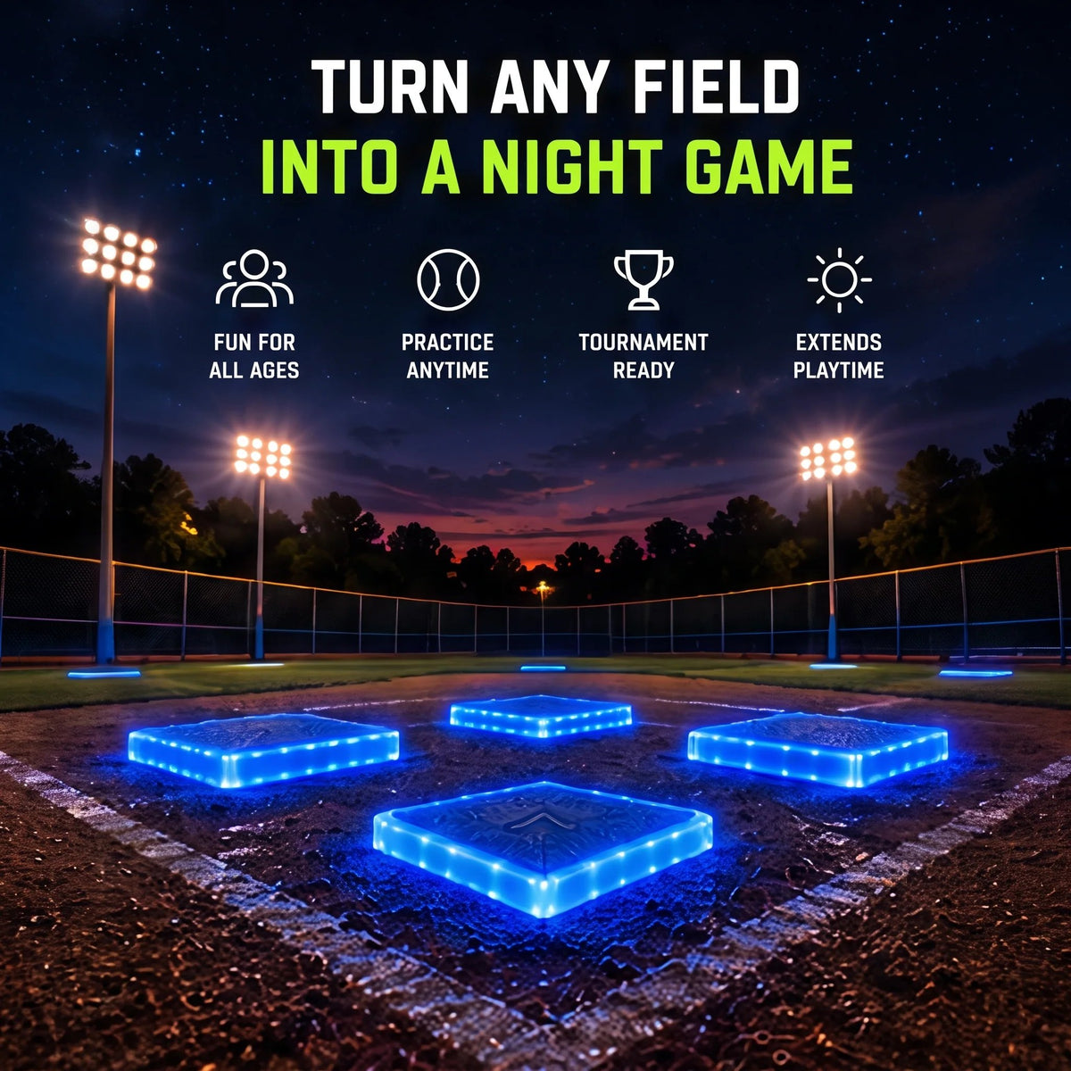 Night‑Time Softball Playing Set