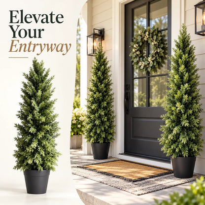 🌿 Luxury Realistic Cypress Topiary Tree – Elegant, Weather-Resistant Outdoor Décor