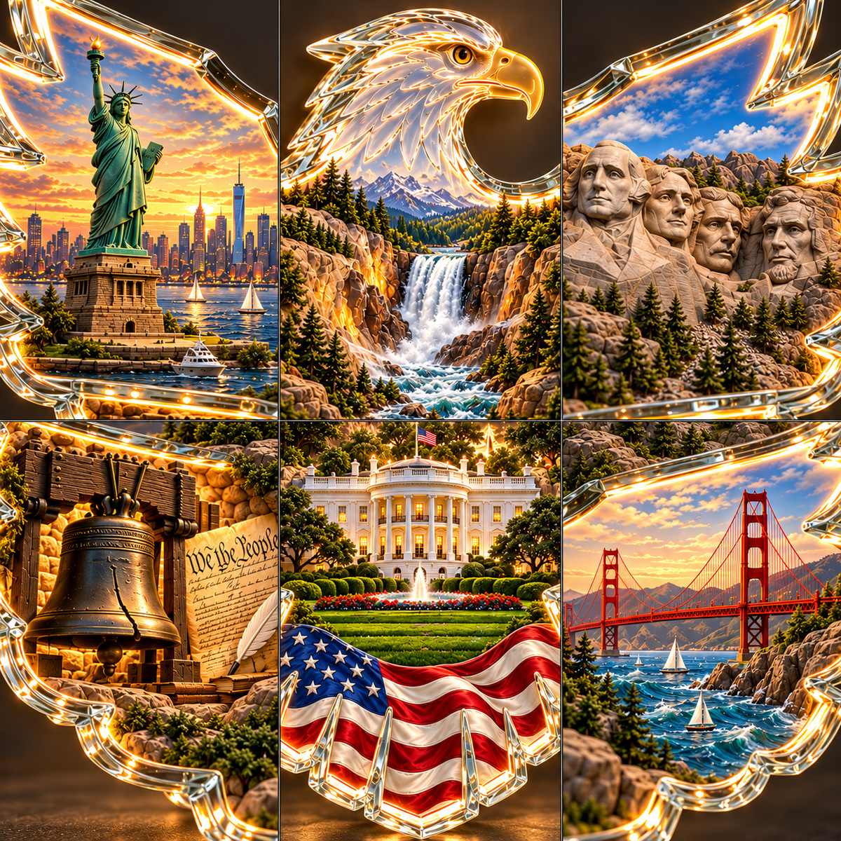 ✨🇺🇸 American Heritage™ Lighted Eagle Wall Art 🦅