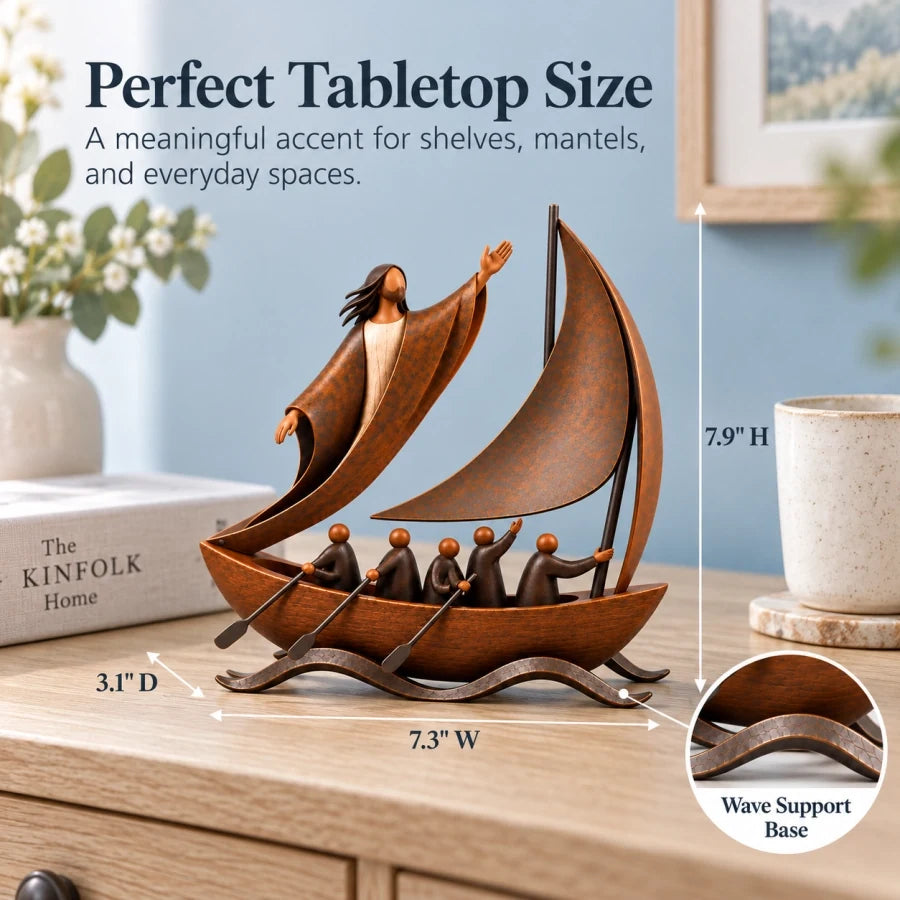 Perfect Tabletop Size — Peace in the Storm sailboat sculpture