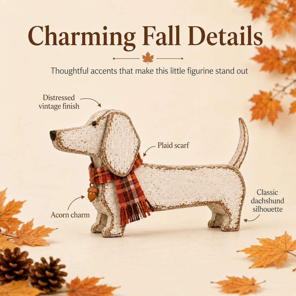 Autumn Dachshund Wooden Decor