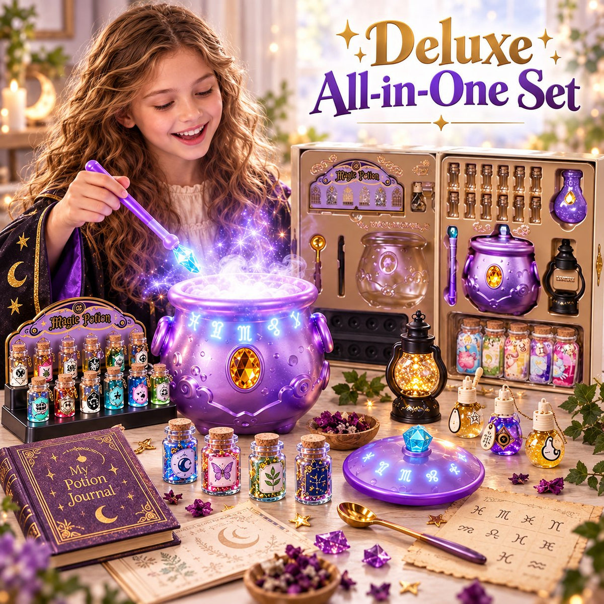 🔮 Deluxe Magic Potion Kit for Kids — Light, Sound & Mist Cauldron Set🎁