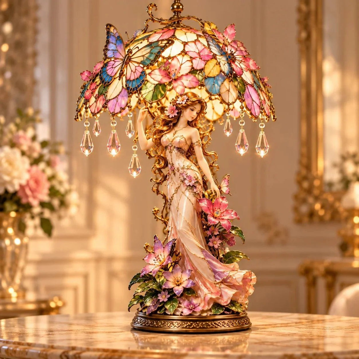 Enchanted Butterfly Garden Table Lamp