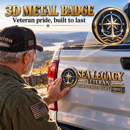 🎖️ 3D Veteran Legacy Metal Auto Emblem – 4 Designs, One Unbreakable Honor
