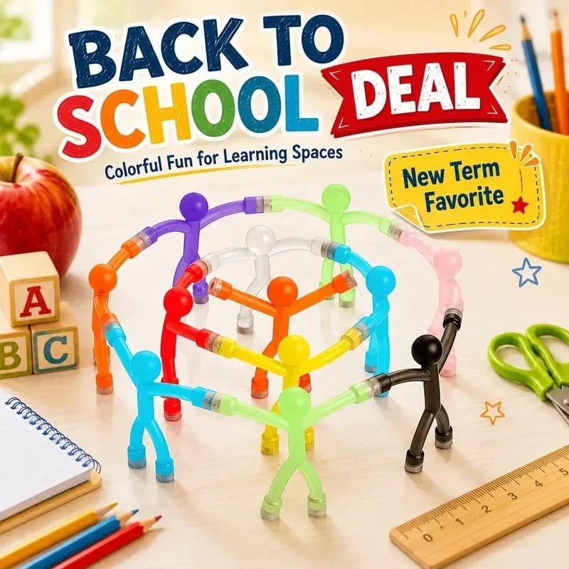 🔥LAST DAY 50% OFF - 🧲🌈 Magic Magnetic Little Friends – 10-Piece Bendable Silicone Figure Toy Set