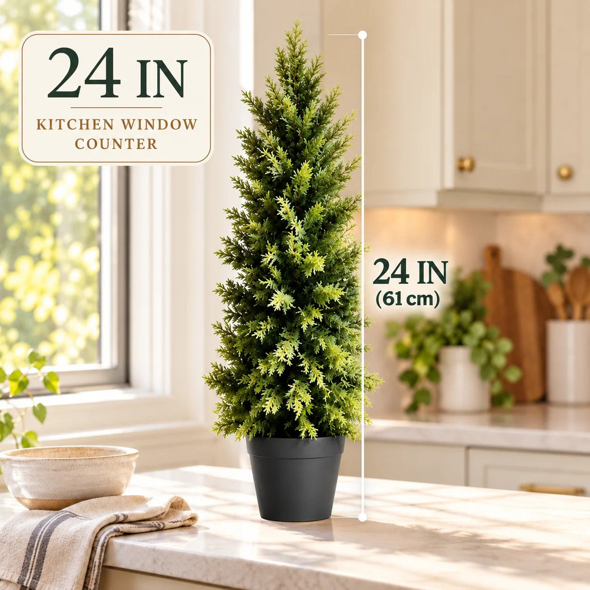 🌿 Luxury Realistic Cypress Topiary Tree – Elegant, Weather-Resistant Outdoor Décor