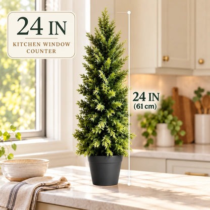 🌿 Luxury Realistic Cypress Topiary Tree – Elegant, Weather-Resistant Outdoor Décor