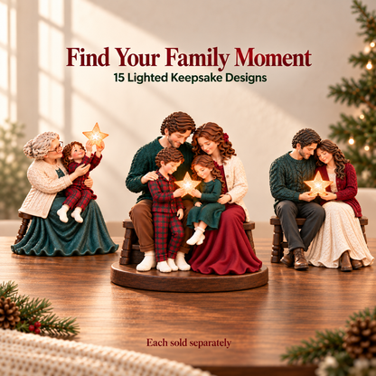 ✨ A Little Christmas Glow – Lighted Family Keepsake Figurine