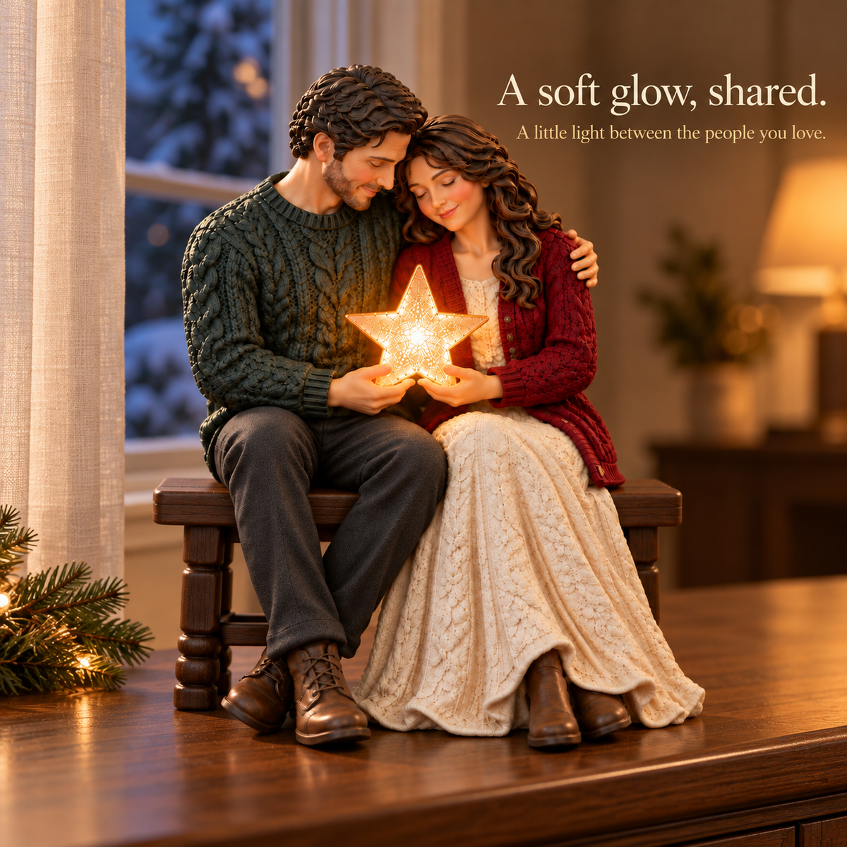 ✨ A Little Christmas Glow – Lighted Family Keepsake Figurine
