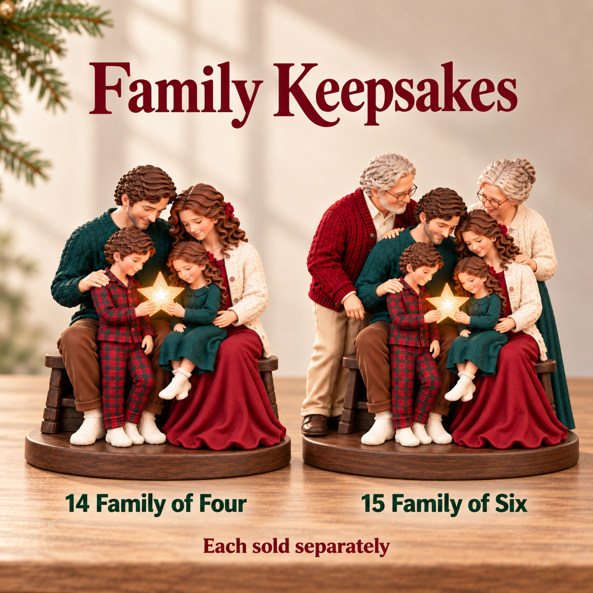 ✨ A Little Christmas Glow – Lighted Family Keepsake Figurine
