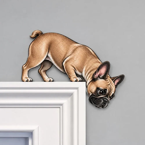 🐶🚪 Curious Pup Door Frame Accent – Playful Peeking Dog Decor for Pet Lovers
