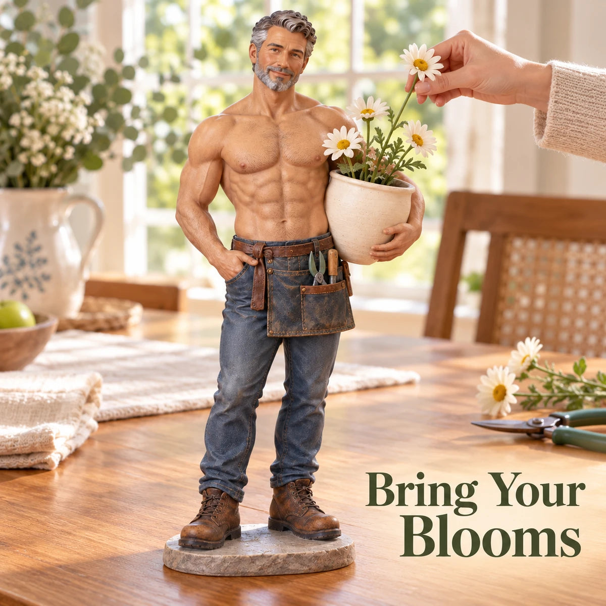 🌹The Handsome Gardener – Muscle Man Flower Vase