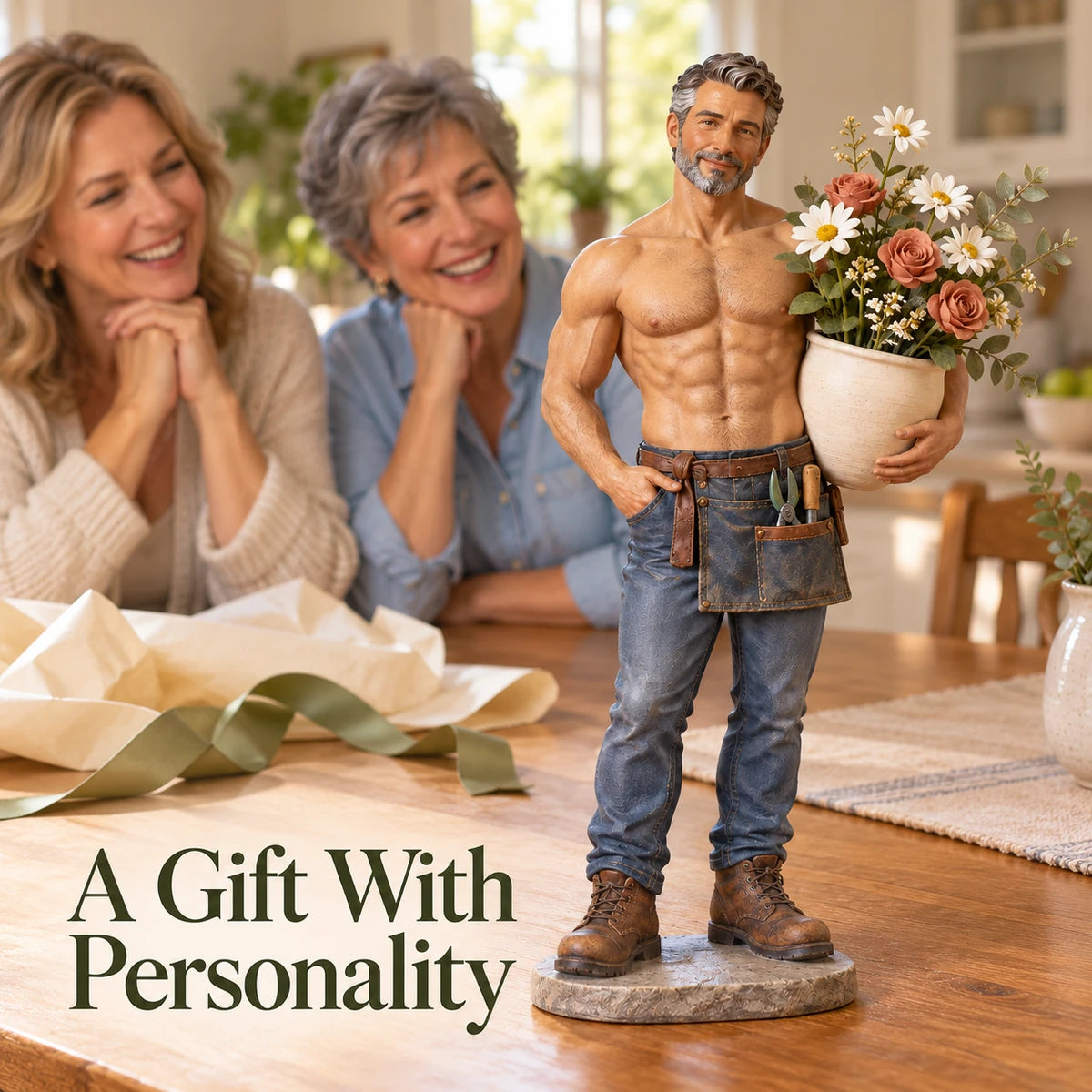 🌹The Handsome Gardener – Muscle Man Flower Vase