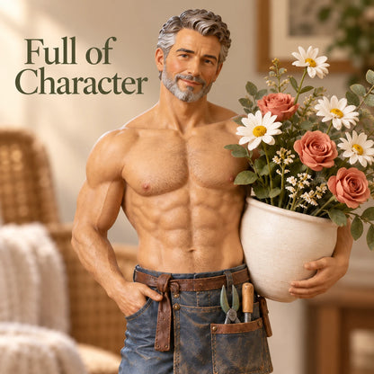 🌹The Handsome Gardener – Muscle Man Flower Vase