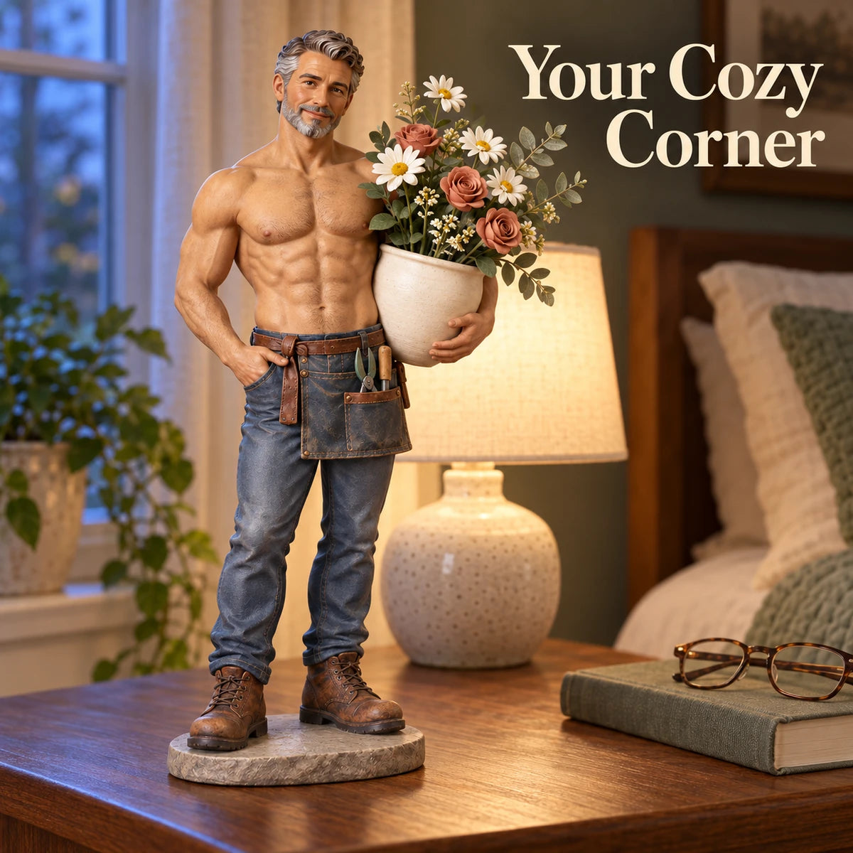 🌹The Handsome Gardener – Muscle Man Flower Vase