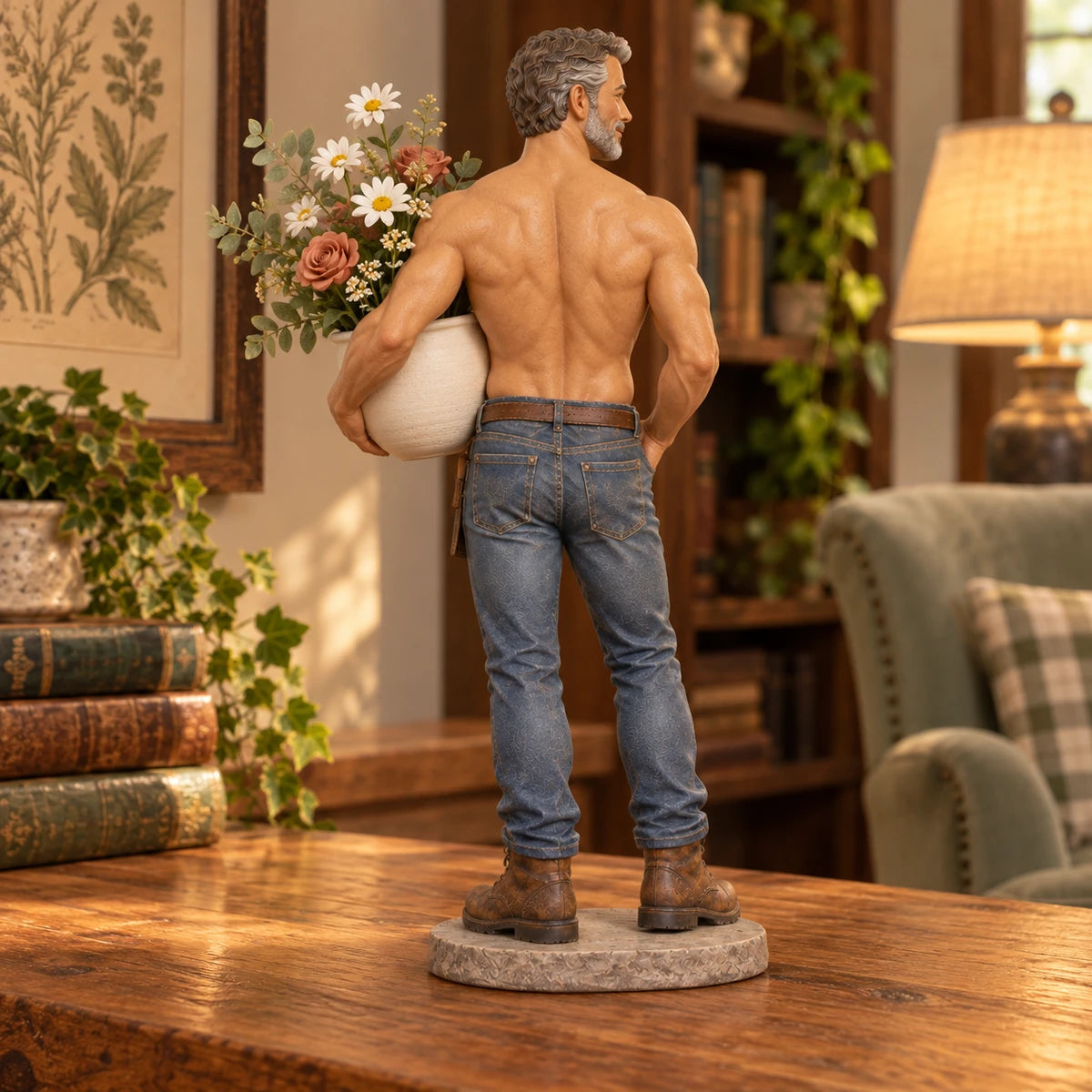 🌹The Handsome Gardener – Muscle Man Flower Vase
