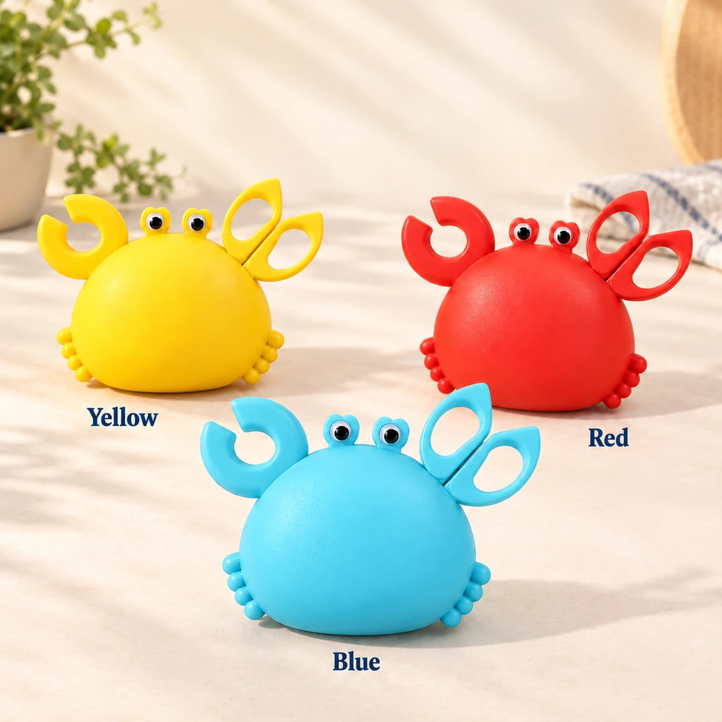 The crab tool set in yellow, red and blue, showing the available color options.
