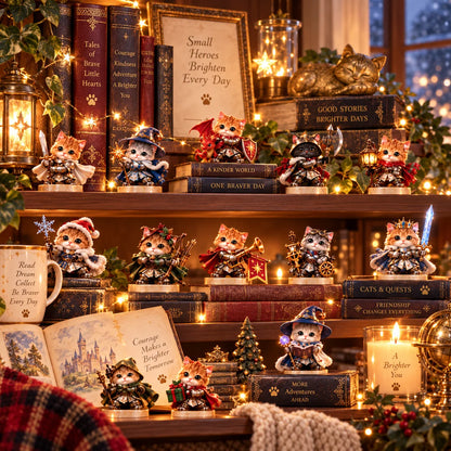 🐱⚔️ 24-Day Knight Cat Advent Calendar – 24 Unique Fantasy Warrior Kitten Figurines, Magical Christmas Countdown Collectibles & Gifts 🎄🎁