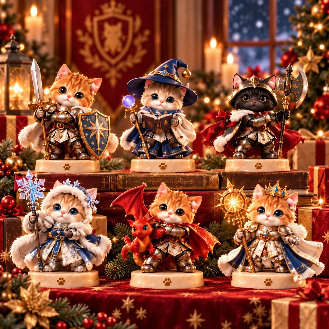 🐱⚔️ 24-Day Knight Cat Advent Calendar – 24 Unique Fantasy Warrior Kitten Figurines, Magical Christmas Countdown Collectibles & Gifts 🎄🎁