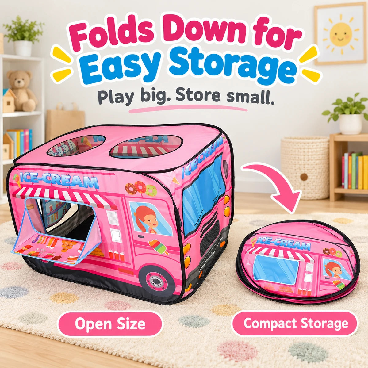 🚒Kids' Pop-Up Vehicle Play Tent