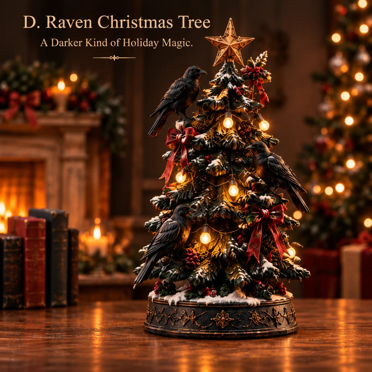 Raven Christmas Tree figurine