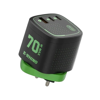 🛡️Global Travel Charger (70W, 3-Port, GaN, Integrated Rotary Plug)