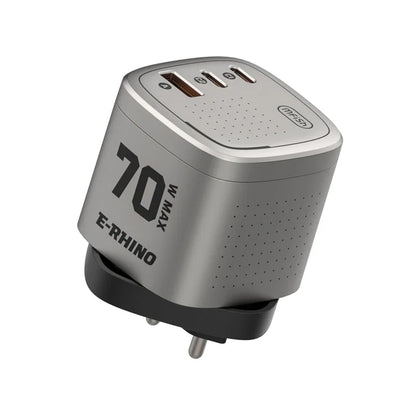 🛡️Global Travel Charger (70W, 3-Port, GaN, Integrated Rotary Plug)